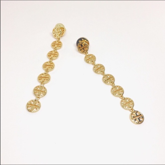 NWT Tory Burch Mini Logo Long Earrings - Picture 7 of 8